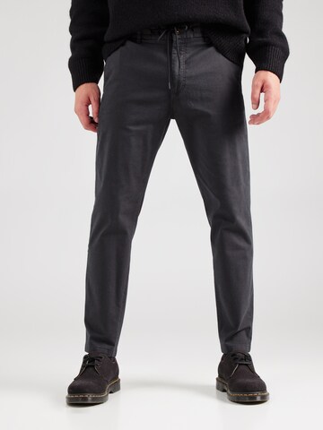 BOSS - Tapered Pantalón chino en negro: frente