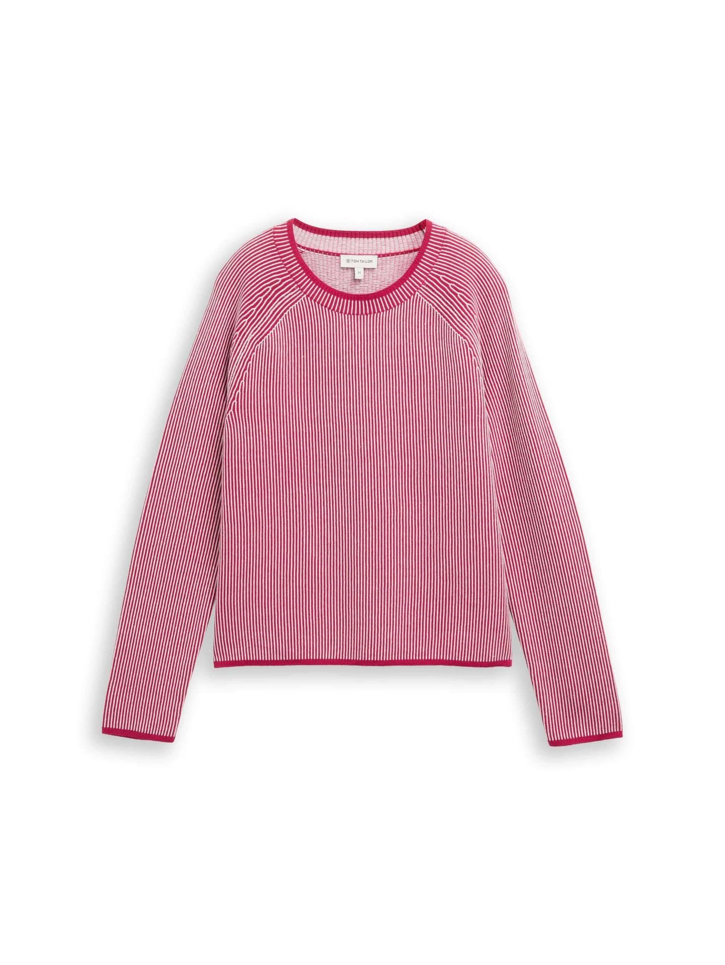 TOM TAILOR Sweater in Magenta / White, Item view