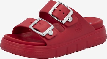 Rieker Mules in Red: front