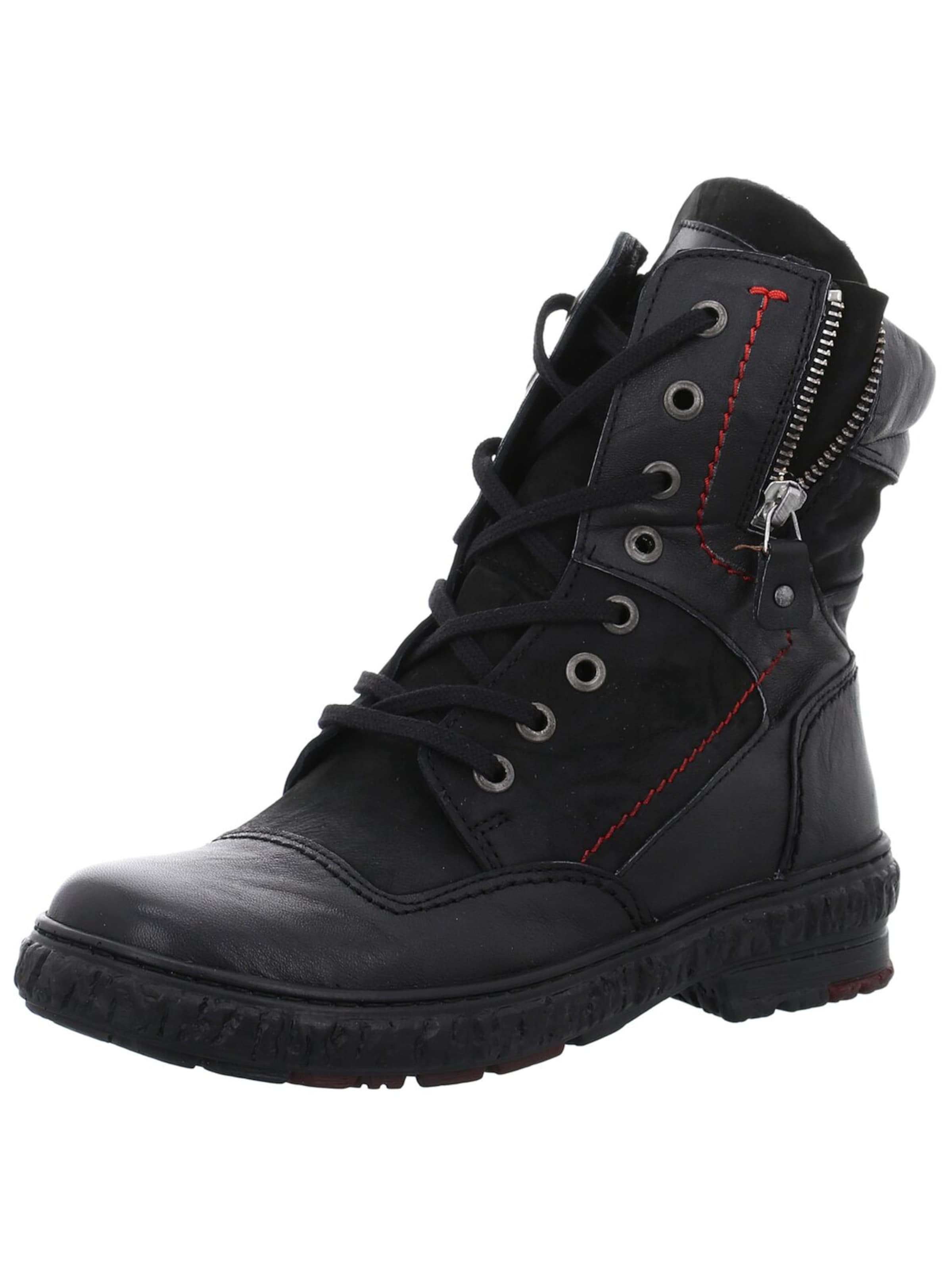 KRISBUT Schnürstiefel 'Damen Stiefelette 3279-2 Echt Leder in schwarz' in Schwarz: Vorderseite