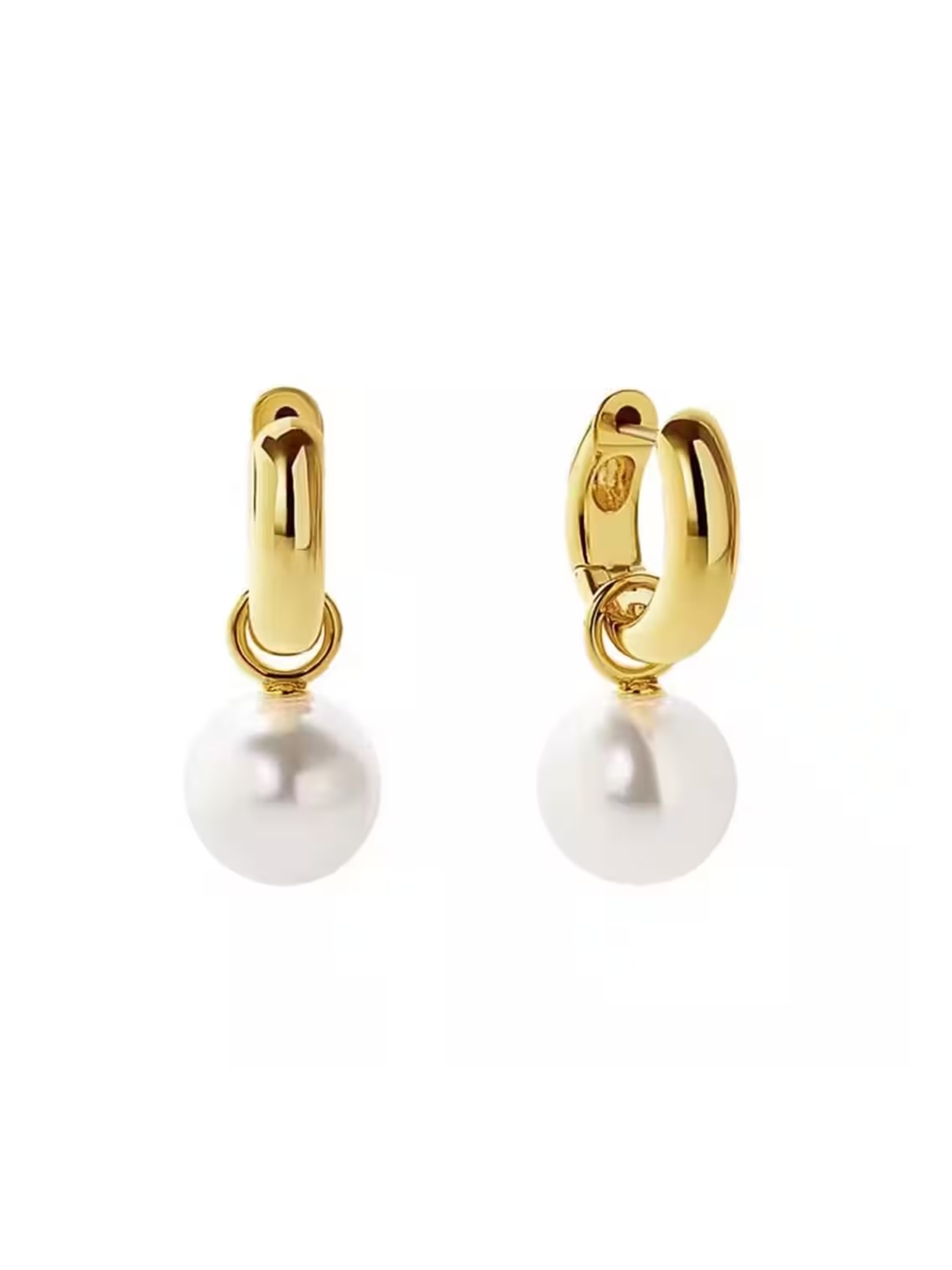 ROUGEMONT Jewellery Earrings 'Elegante Perlen Creolen' in Gold: front