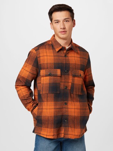 Only & Sons Regular fit Button Up Shirt 'BAZ' in Orange: front