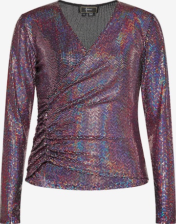 Camicia da donna di faina in colori misti: frontale