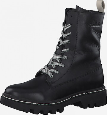 s.Oliver Lace-Up Ankle Boots in Black: front