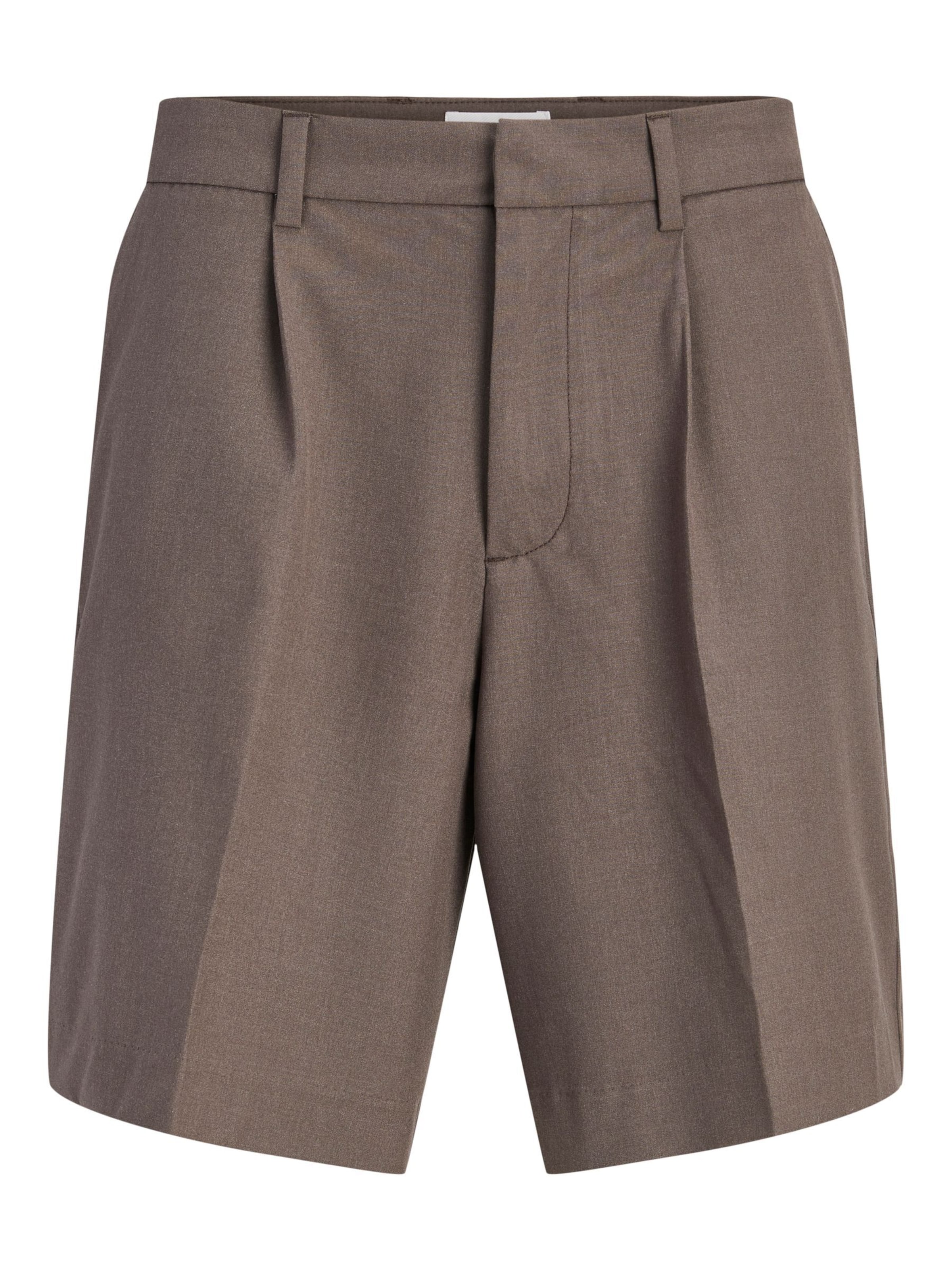 JACK & JONES - Pierna ancha Pantalón plisado en marrón: frente