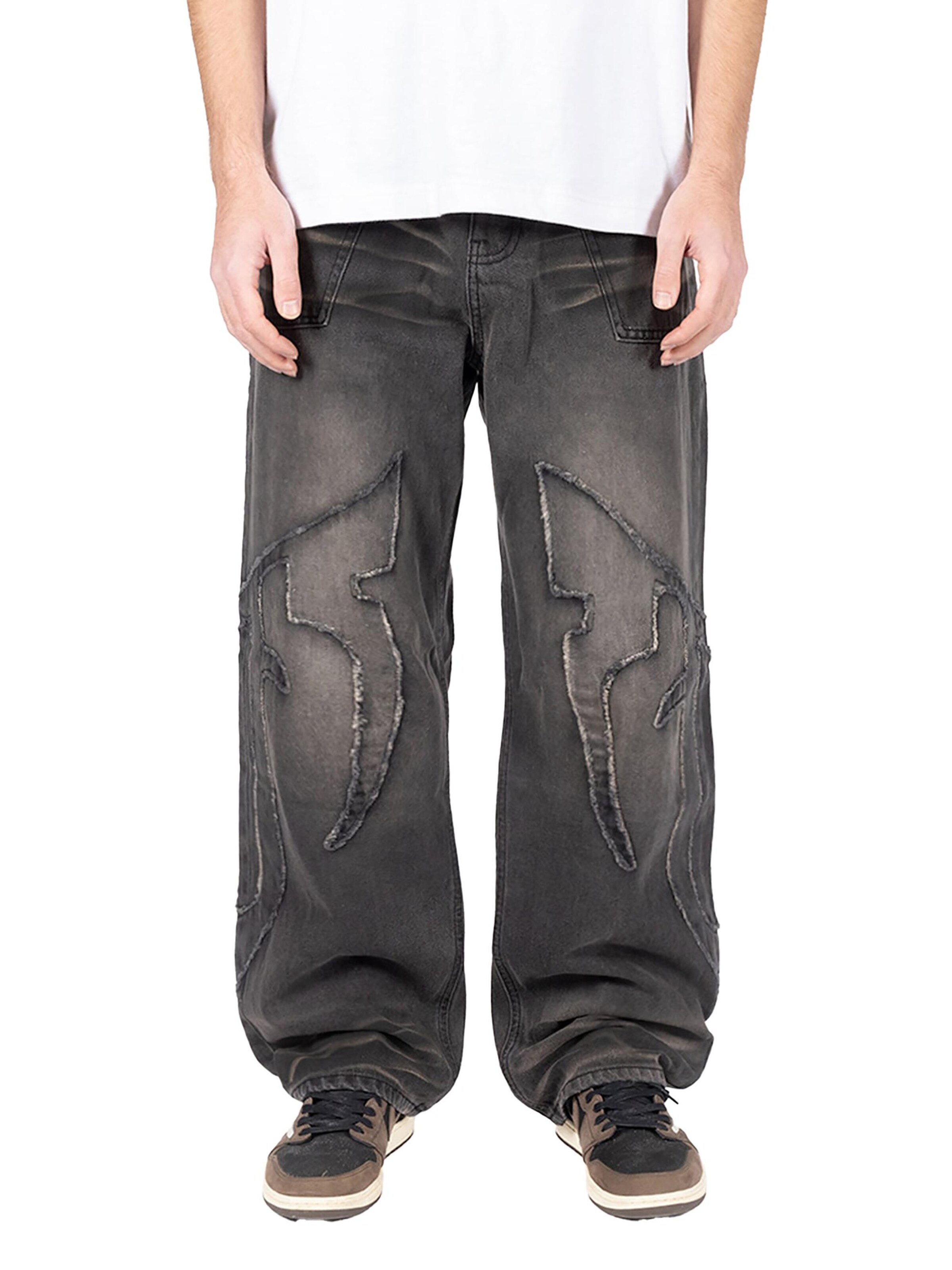 FAVELA Baggy Jeans 'Distressed F' in Black: front
