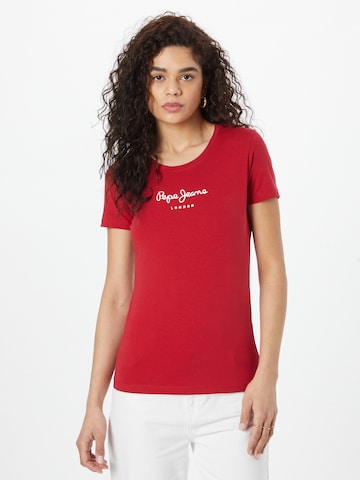 T-shirt 'NEW VIRGINIA' Pepe Jeans en rouge : devant