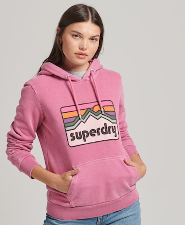 SuperdrySweater majica 'Terrain' - roza boja: prednji dio