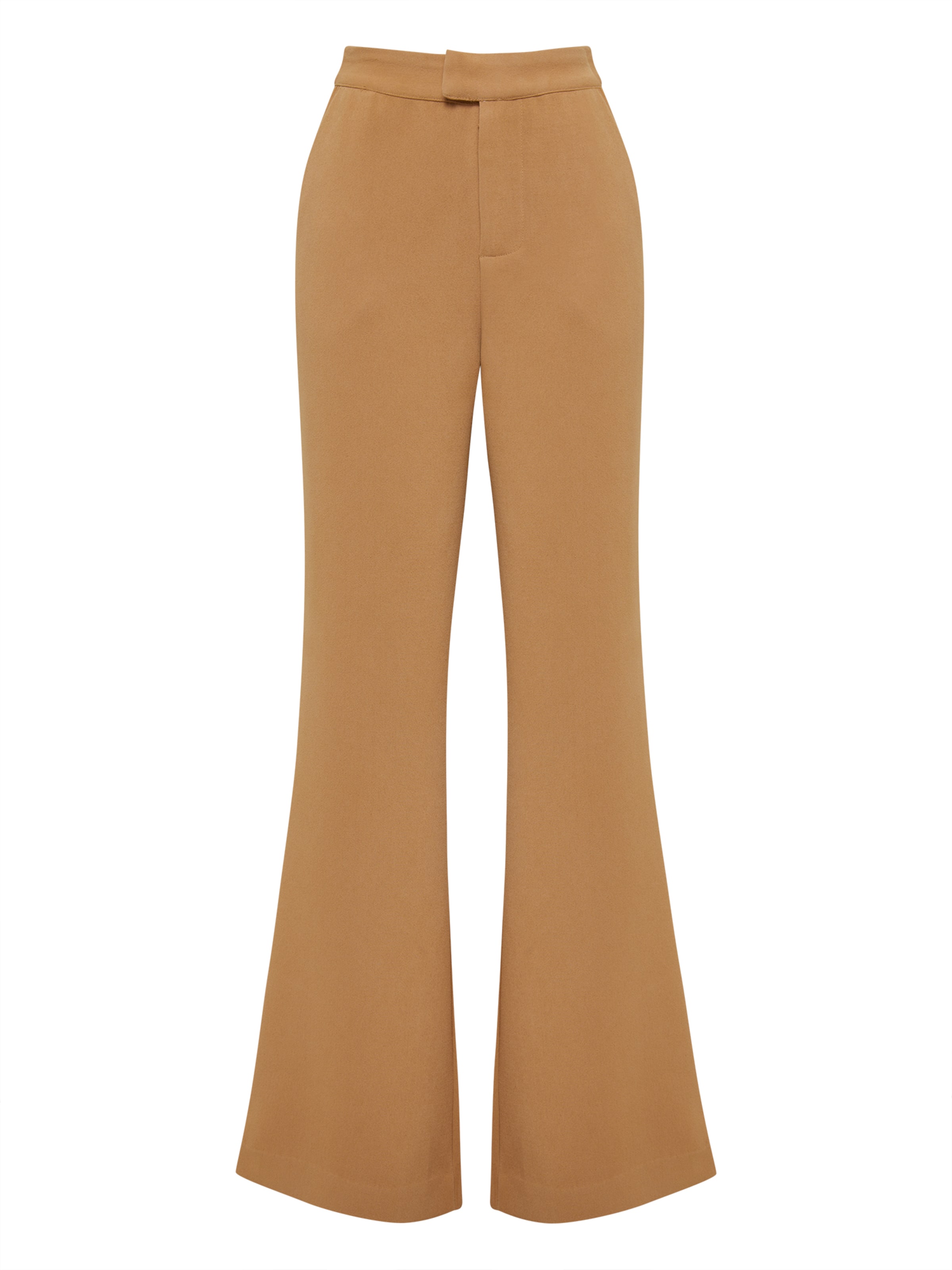 Tussah Flared Trousers 'ALEXIS' in Beige: front