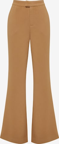 Tussah Flared Broek 'ALEXIS' in Beige: voorkant