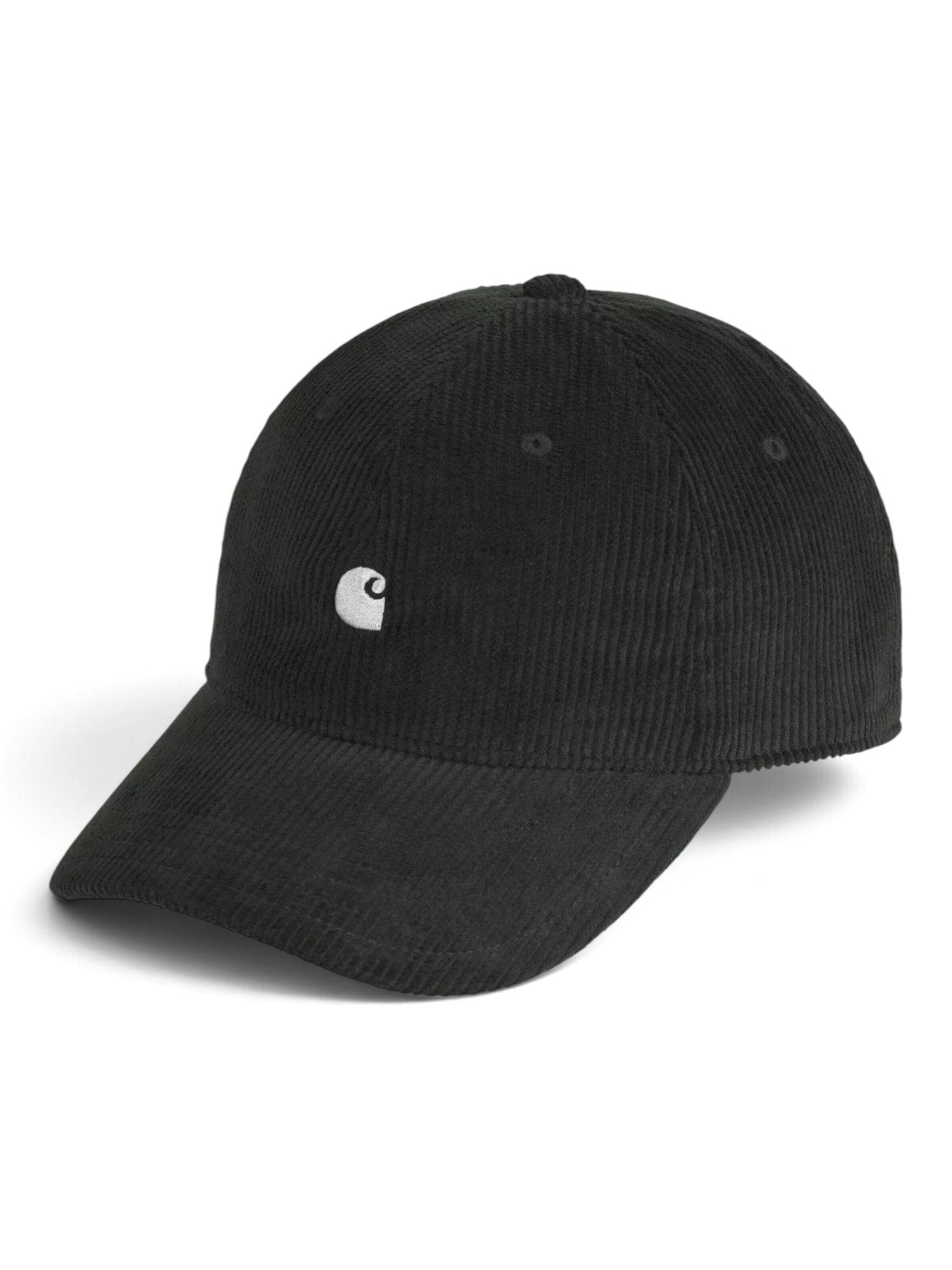 Carhartt WIP Cap 'HARLEM CAP RAVEN/WHITE' in Grey: front