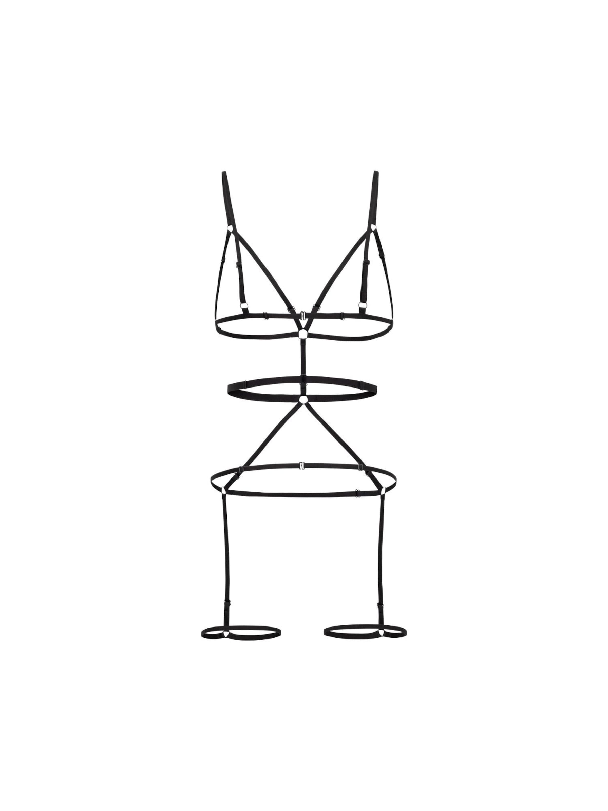 PROMEES Lingerie Bodysuit 'vanessa' in Black: front