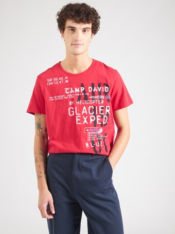 CAMP DAVID Shirt 'Heli Flight' in Red: front