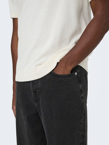 Only & Sons Wide leg Jeans 'ONSREMI' in Black