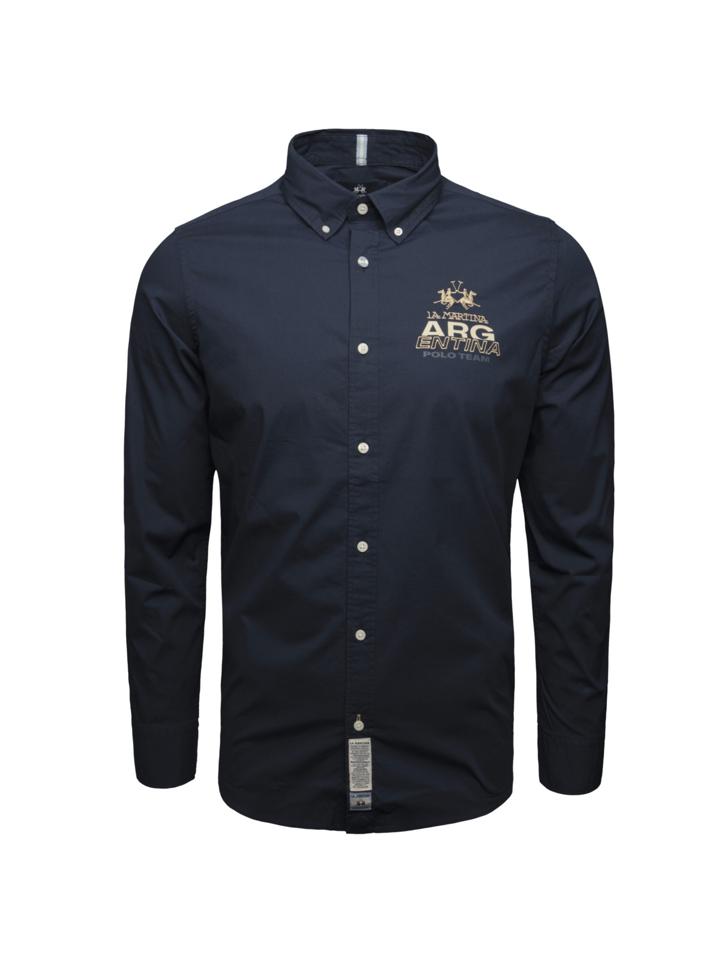 La Martina Comfort fit Button Up Shirt 'MAC601' in Blue: front