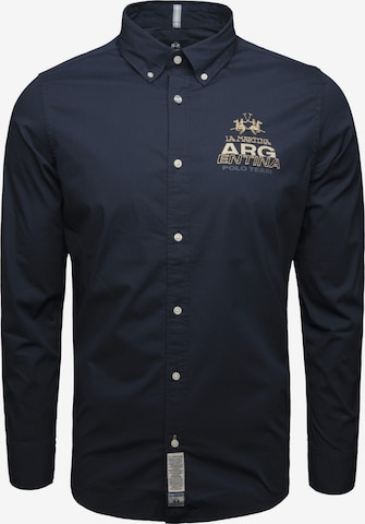 La Martina Hemd 'MAC601' in Blau: Vorderseite