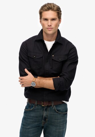 Superdry Regular fit Overhemd in Zwart: voorkant