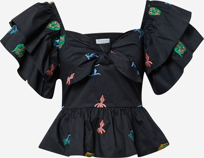 Hofmann Copenhagen Blouse 'Mikela' in Light blue / Green / Coral / Black, Item view