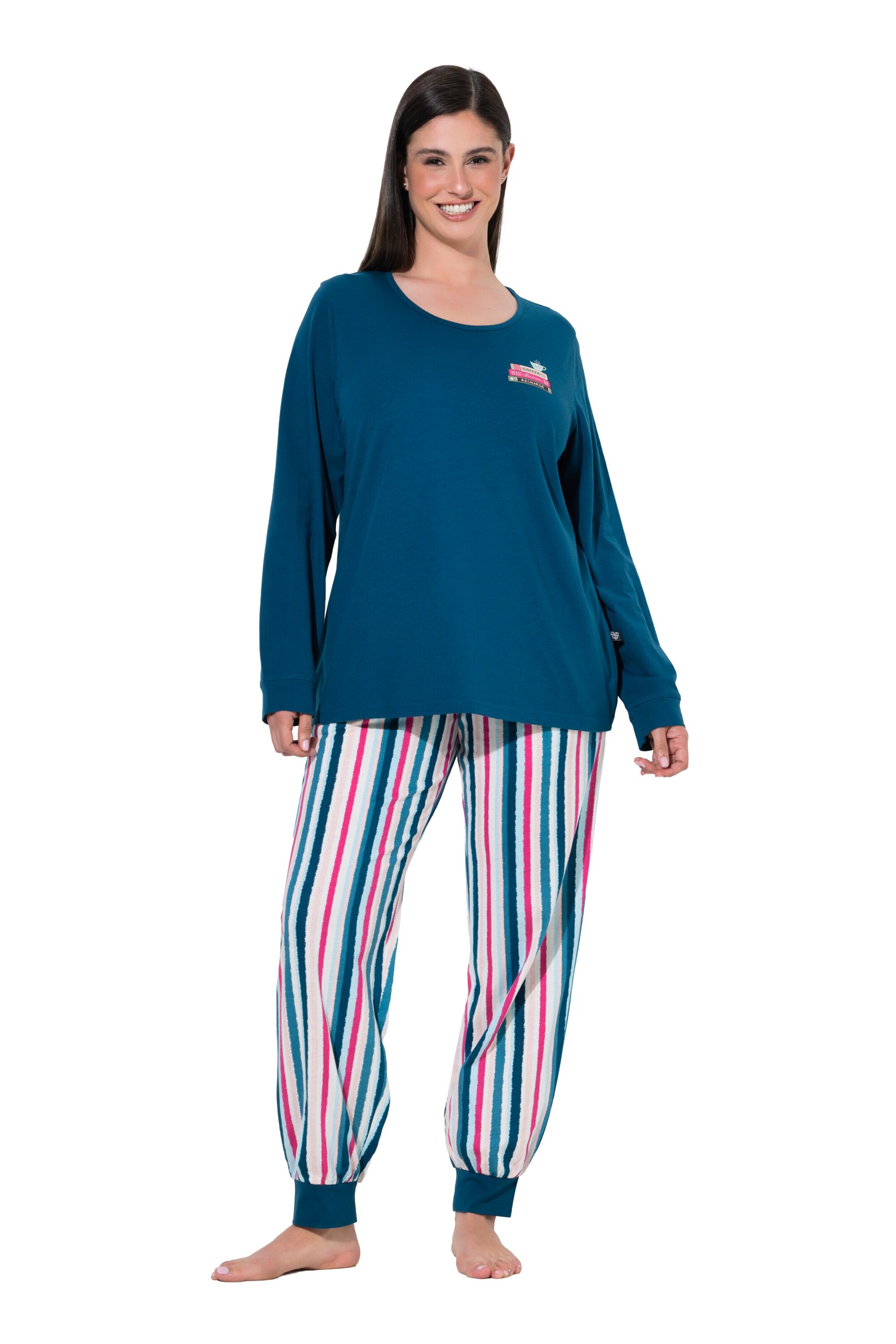 Ulla Popken Schlafshirt in Blau: Vorderseite