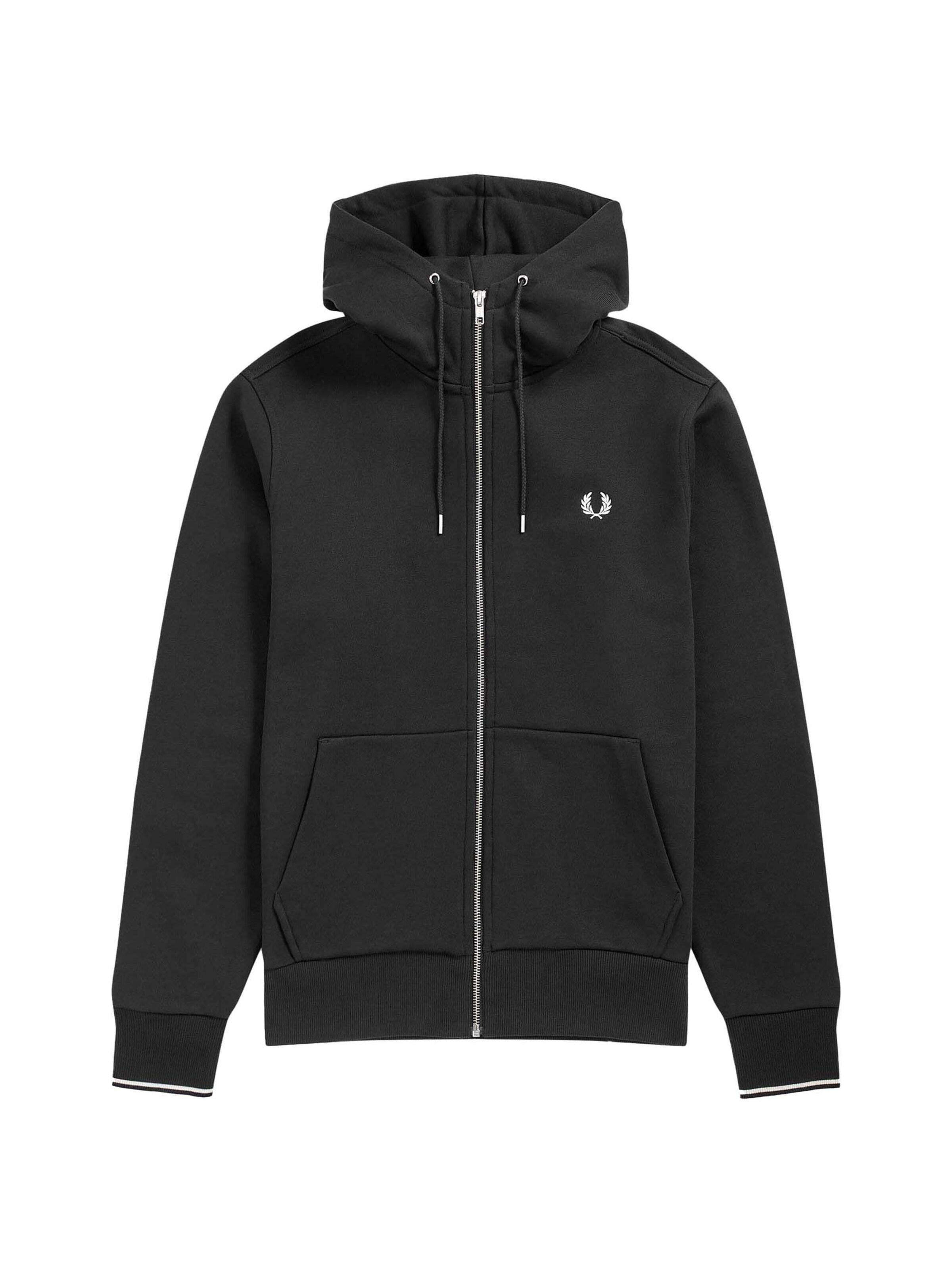 Fred Perry Sweat jacket in Black: front
