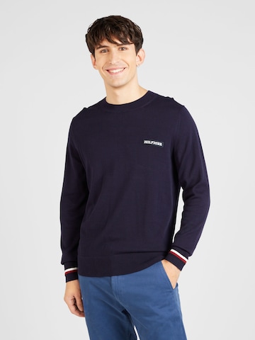 Pullover 'GLOBAL STRIPE' di TOMMY HILFIGER in blu: frontale