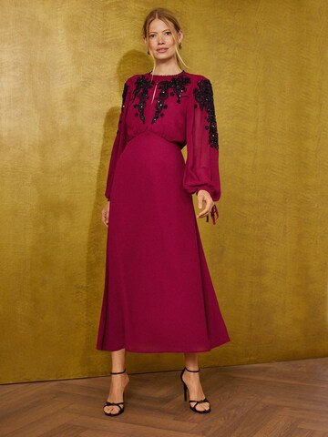 Robe-chemise love & roses en rouge
