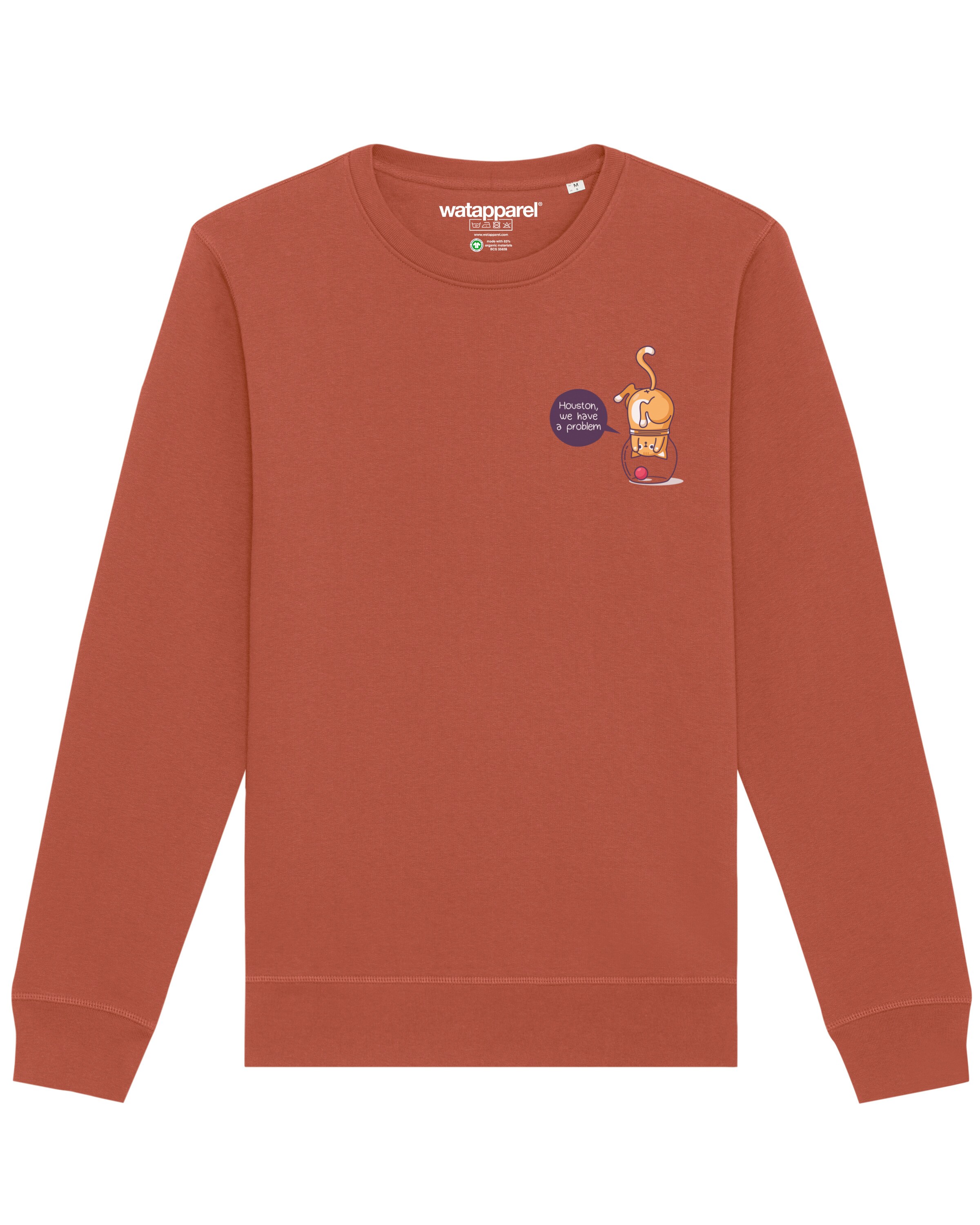 Watapparel Sweatshirt ' Funny Cat ' in Brown: front