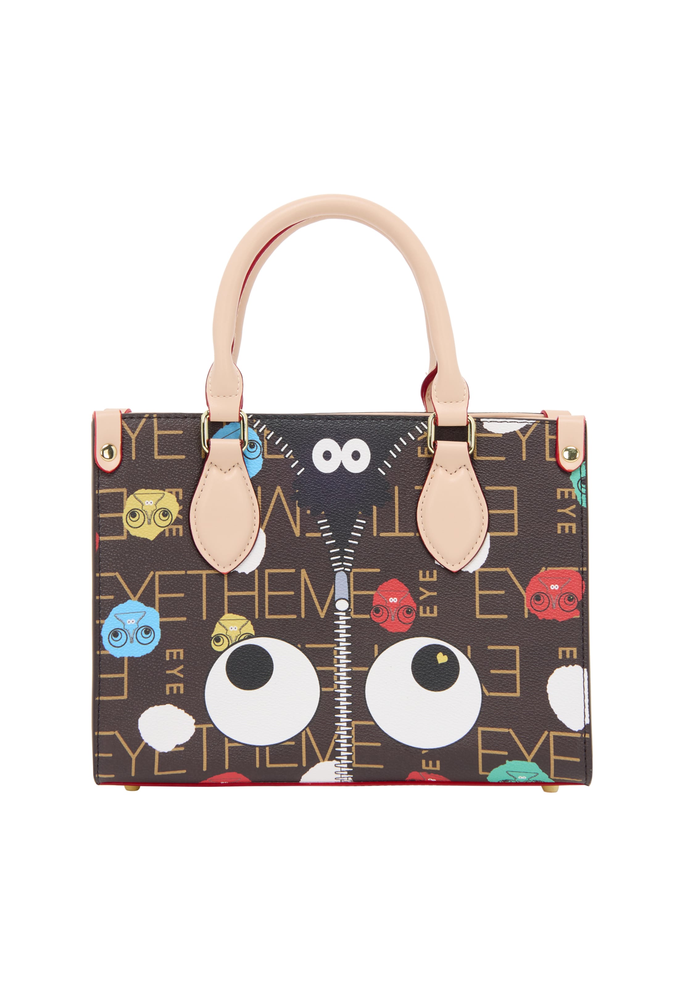 MYMO Handtas 'Pop Eyetheme' in Bruin: voorkant