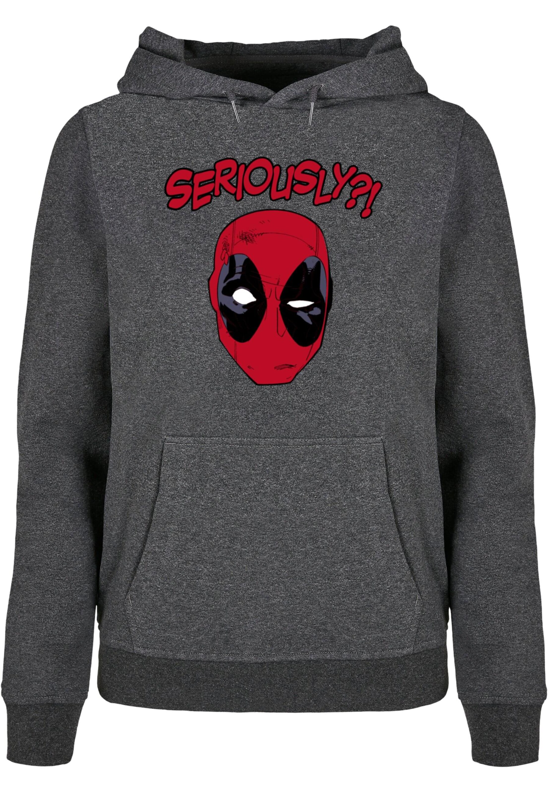 ABSOLUTE CULT Sweatshirt 'Deadpool - Seriously' in Grey: front