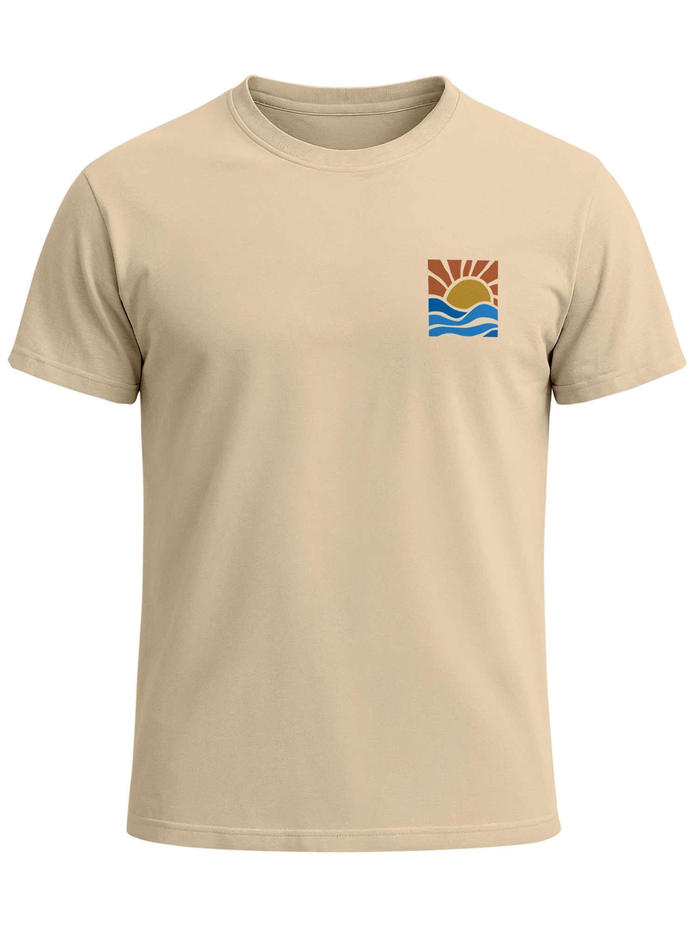 Neverless Shirt 'Sun Wave Batch'‌ in Beige: Vorderseite
