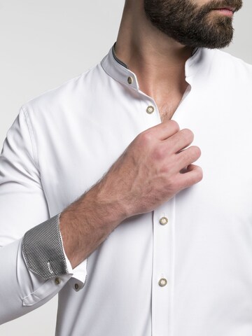 SPIETH & WENSKY Regular fit Traditional Button Up Shirt 'Bauzing' in White