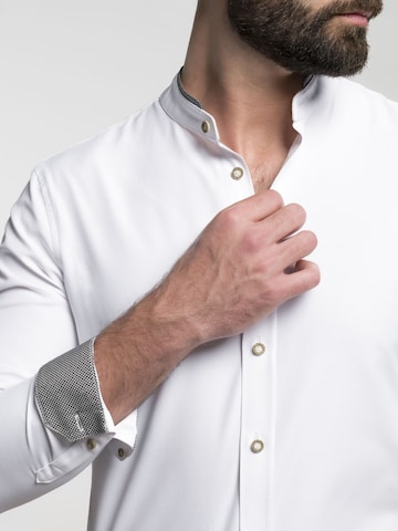 SPIETH & WENSKY Regular fit Traditional Button Up Shirt 'Bauzing' in White