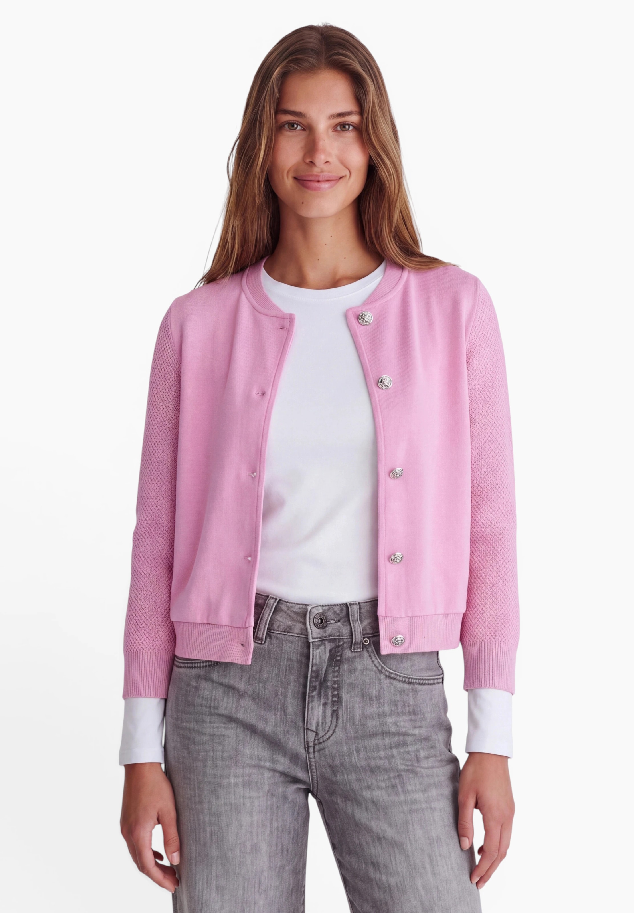 Street One Studio Knit Cardigan in Pink: front