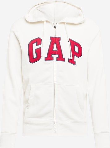 GAP Zip-Up Hoodie in White: front