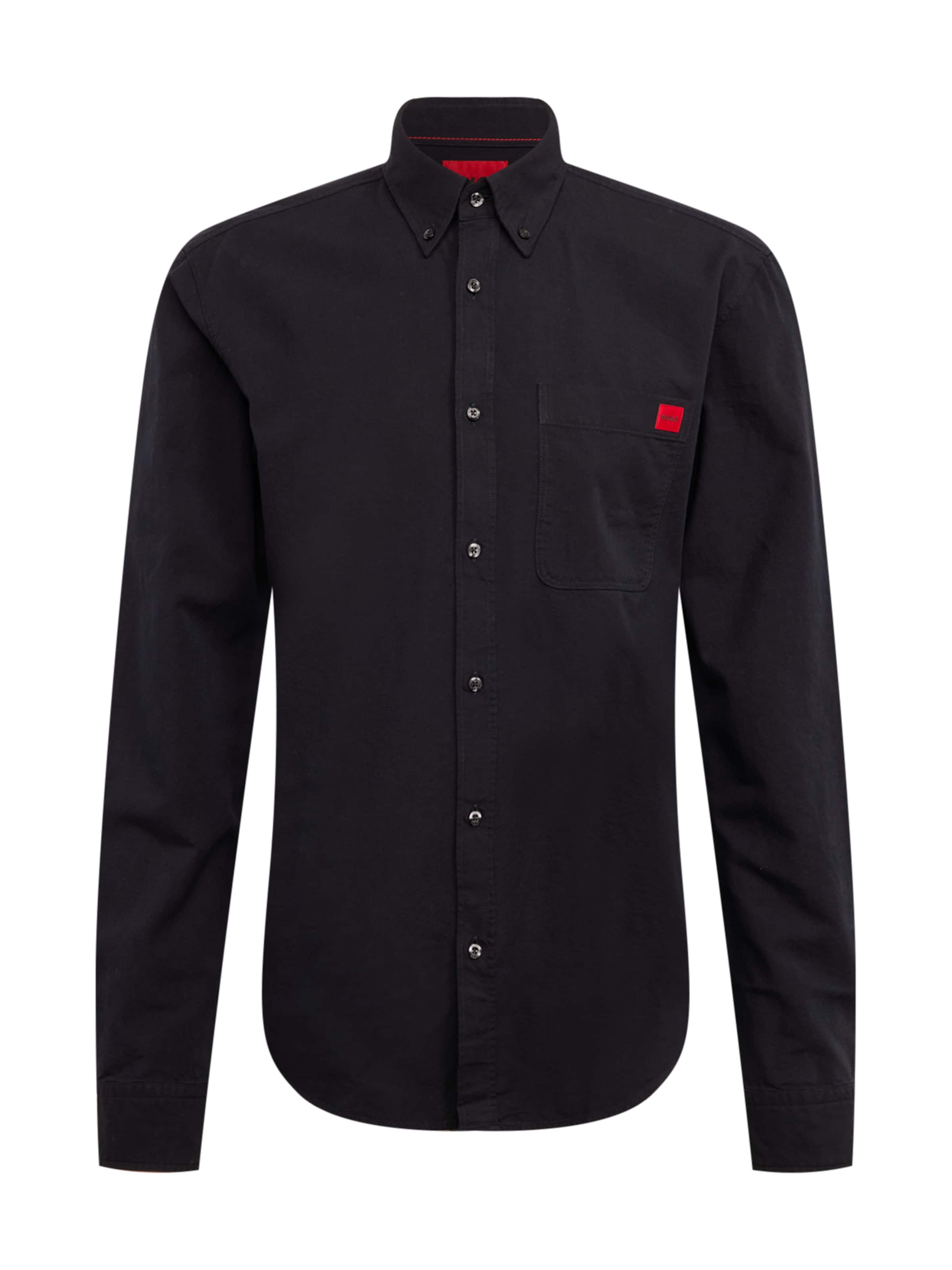 HUGO Slim fit Button Up Shirt in Black: front