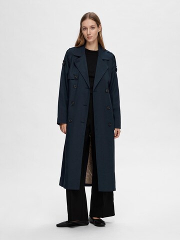 Manteau mi-saison 'New Bren' SELECTED FEMME en bleu : devant