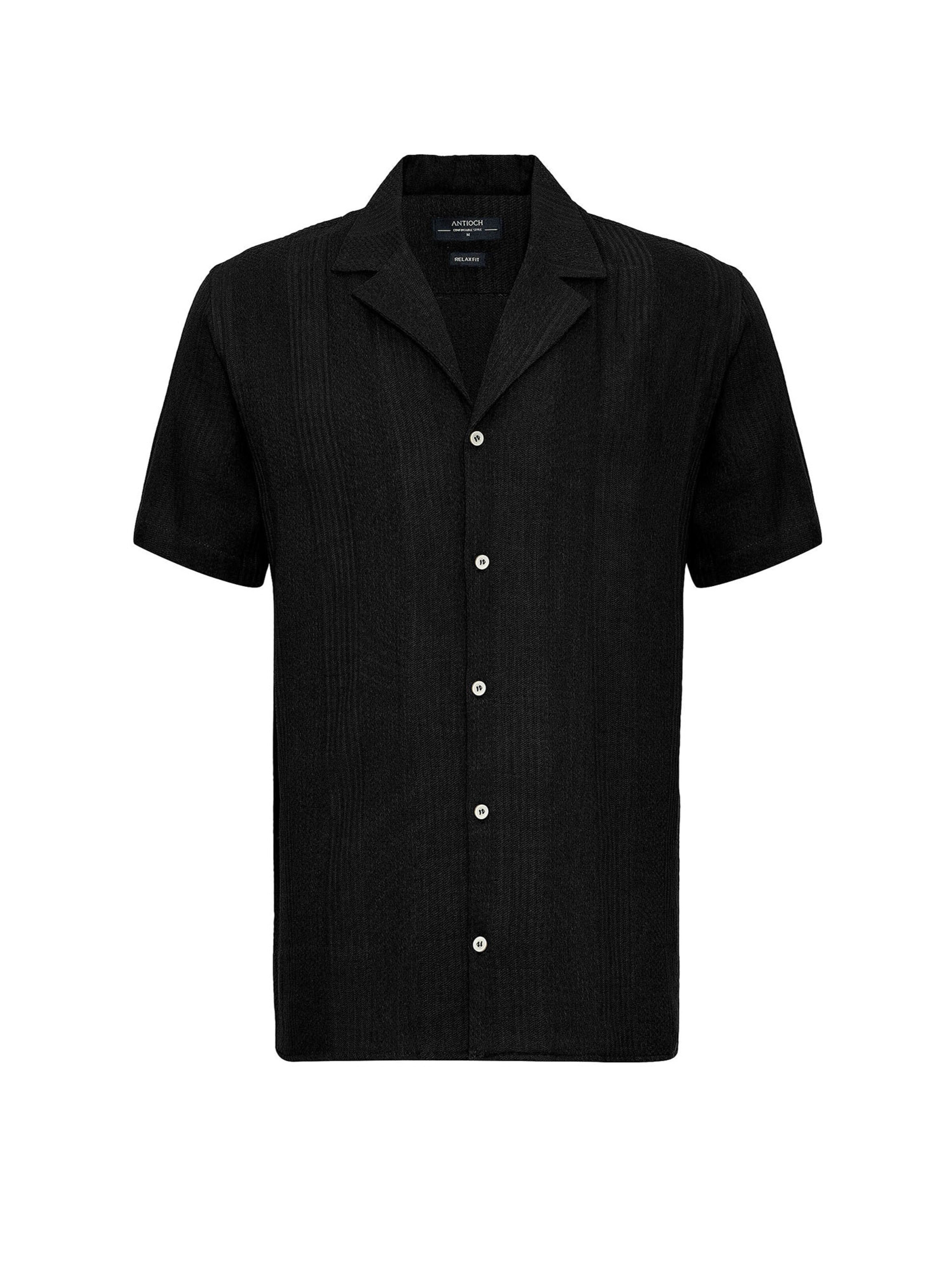 Fit confort Chemise Antioch en noir : devant