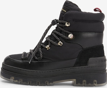 TOMMY HILFIGER Lace-Up Ankle Boots in Black: front