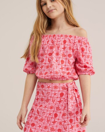 WE Fashion Блузка в Ярко-розовый