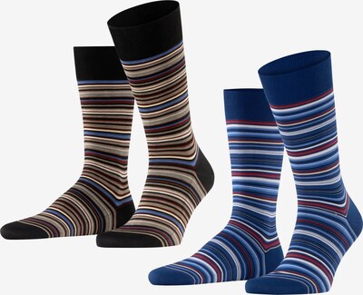 FALKE Chaussettes 'Microblock' en bleu / rouge / noir / blanc, Vue avec produit