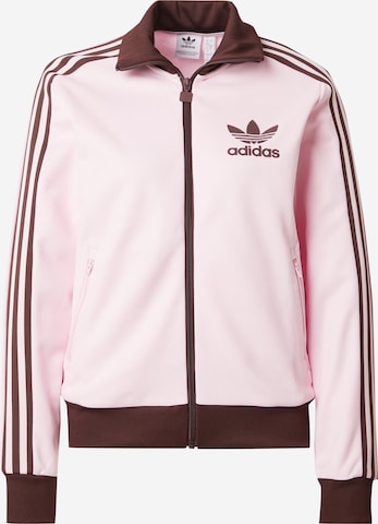 ADIDAS ORIGINALS Zip-Up Hoodie 'BECKENBAUER TT' in Pink: front