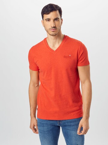 Superdry Tapered Shirt in Orange: front