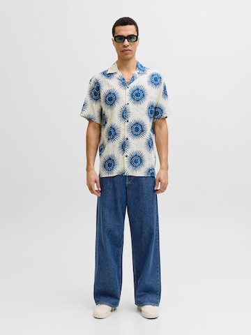 JACK & JONES Wide leg Jeans 'JJIDave JJJax' in Blauw