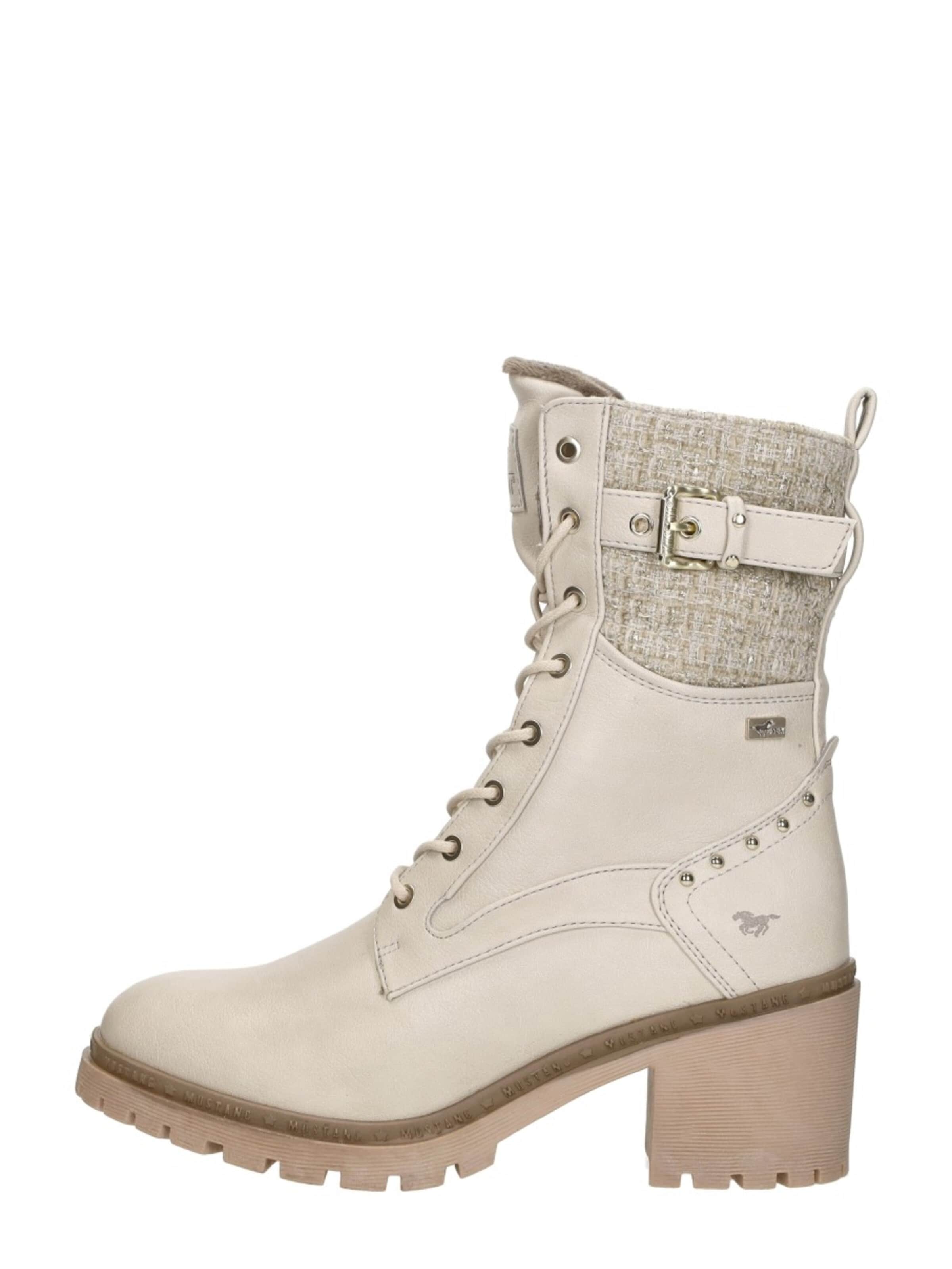 Bottines à lacets 'Veterschoenen Hak' MUSTANG en blanc : devant