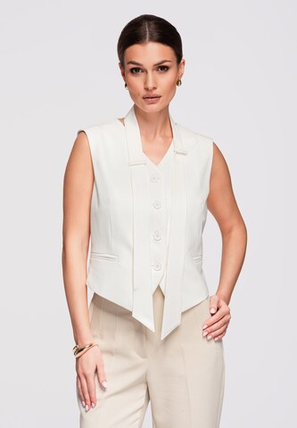 Ombre Bodywarmer 'OW-VE-E0004' in Wit: voorkant