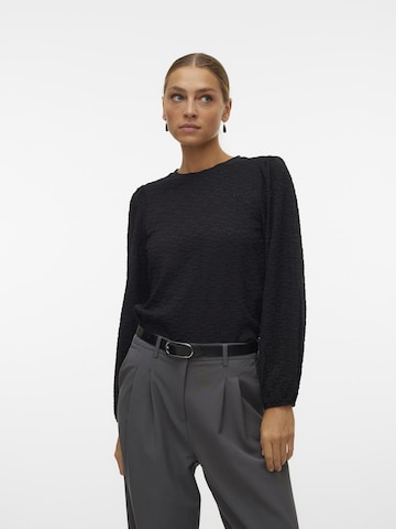 VERO MODA Blouse 'FLOWER' in Zwart: voorkant