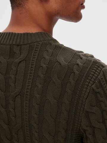 SELECTED HOMME Pullover 'CHAIN' in Grün