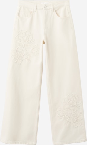 MANGO Wide Leg Farkut 'DIJON' värissä beige: etupuoli