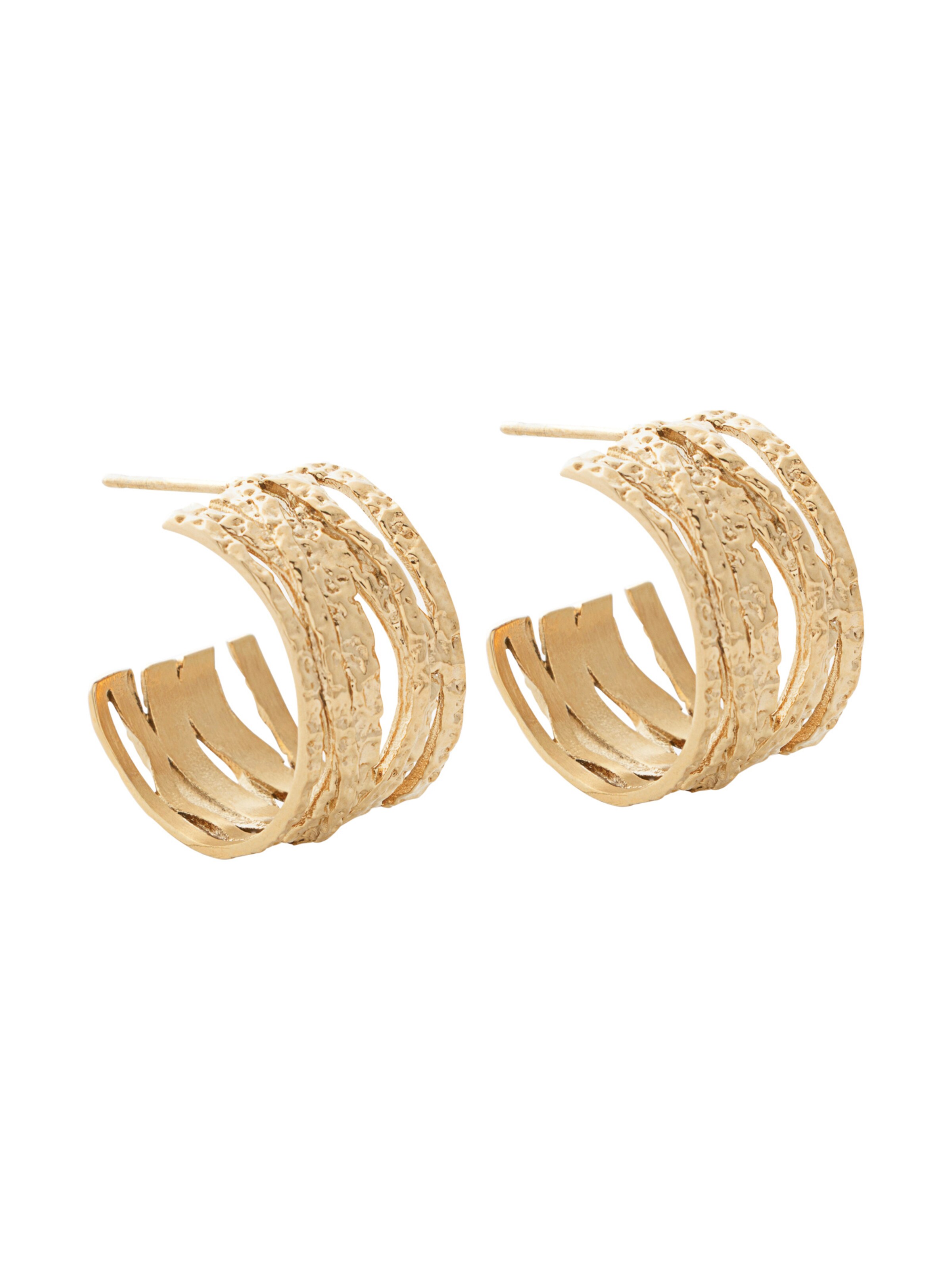 A&C Oslo – Nordic Design Jewellery Earrings 'Steel - Satin' in Gold: front