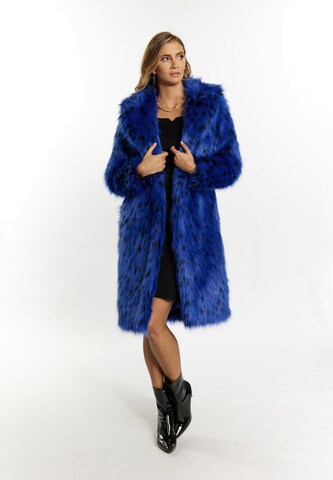 Cappotto invernale di faina in blu